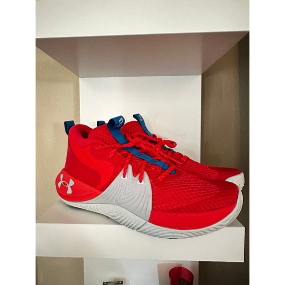Under Armour Embiid 1 "Kansas Jay Hawks" Sneakers 3023086-603 Men’s Size 11.5 - Picture 2 of 6